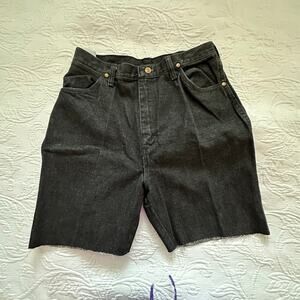 Wrangler Women's Black High Rise Cut Off Raw Hem Denim Shorts Size 14